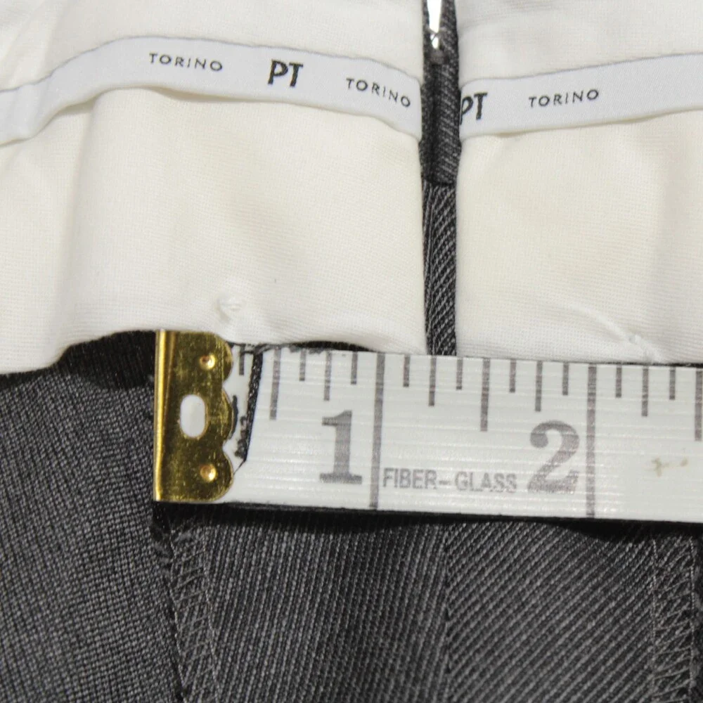 PT Torino NWT Dress Pants Size 54 (US 38) Slim Fit in Dark Gray Wool Blend